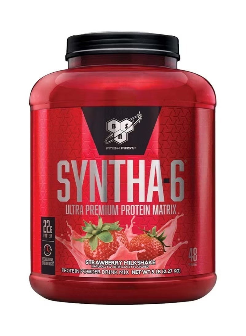 BSN, Syntha-6, Ultra Premium Protein Matrix, Strawberry Milkshake, 5 lbs (2.27 kg) - Image 1